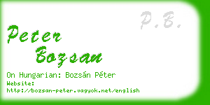 peter bozsan business card