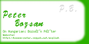 peter bozsan business card